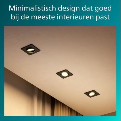 Philips - komplekts 3x iebūvējamais griestu gaismeklis PERIDOT 1xGU10/7W/230V melns