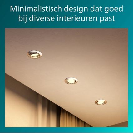 Philips - komplekts 3x iebūvējami griestu gaismekļi PERIDOT 1xGU10/7W/230V sudraba