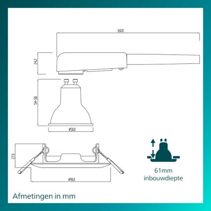 Philips - komplekts 3x iebūvējami griestu gaismekļi PERIDOT 1xGU10/7W/230V sudraba