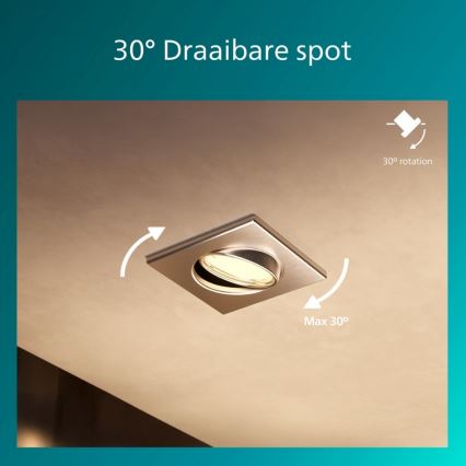 Philips - komplekts 3x iebūvējami griestu gaismekļi PERIDOT 1xGU10/7W/230V sudraba krāsā