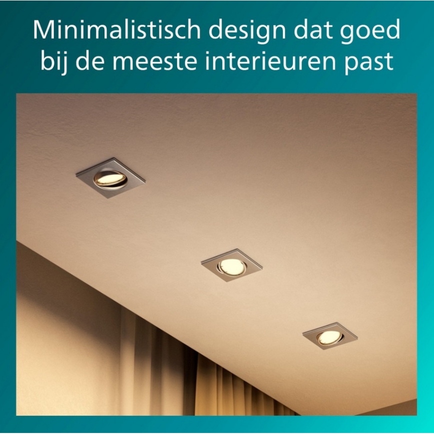 Philips - komplekts 3x iebūvējami griestu gaismekļi PERIDOT 1xGU10/7W/230V sudraba krāsā