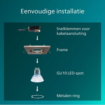 Philips - komplekts 3x iebūvējami griestu gaismekļi PERIDOT 1xGU10/7W/230V sudraba krāsā