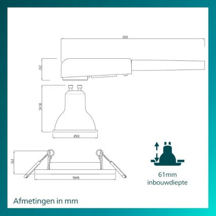 Philips - komplekts 3x iebūvējami griestu gaismekļi PERIDOT 1xGU10/7W/230V sudraba krāsā