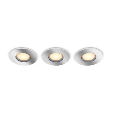 Philips - KOMPLEKTS 3x LED Aptumšojama iegremdējama vannas istabas lampa Hue ADORE BATHROOM 1xGU10/4,2W/230V 2200-6500K IP44