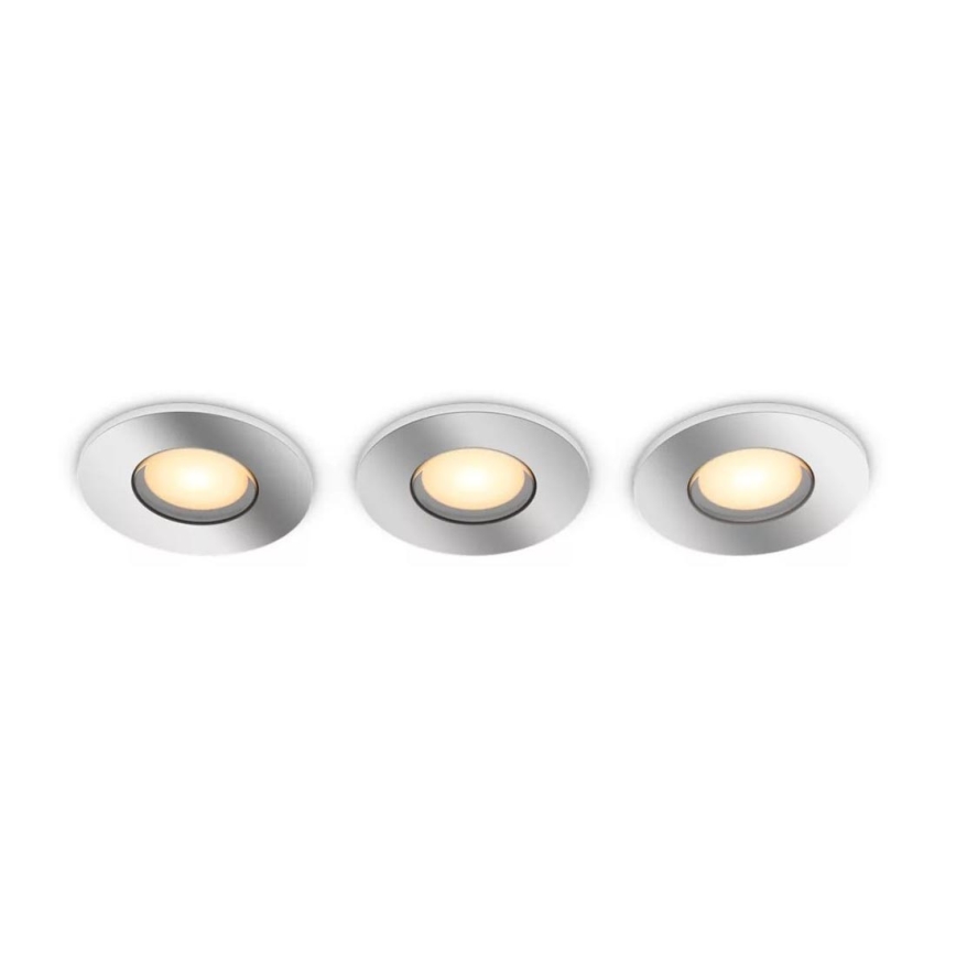 Philips - KOMPLEKTS 3x LED Aptumšojama iegremdējama vannas istabas lampa Hue ADORE BATHROOM 1xGU10/4,2W/230V 2200-6500K IP44