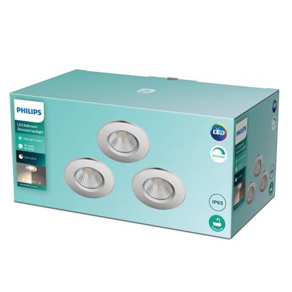 Philips - KOMPLEKTS 3x LED Aptumšojama vannas istabas lampa DIVE 1xLED/5,5W/230V IP65