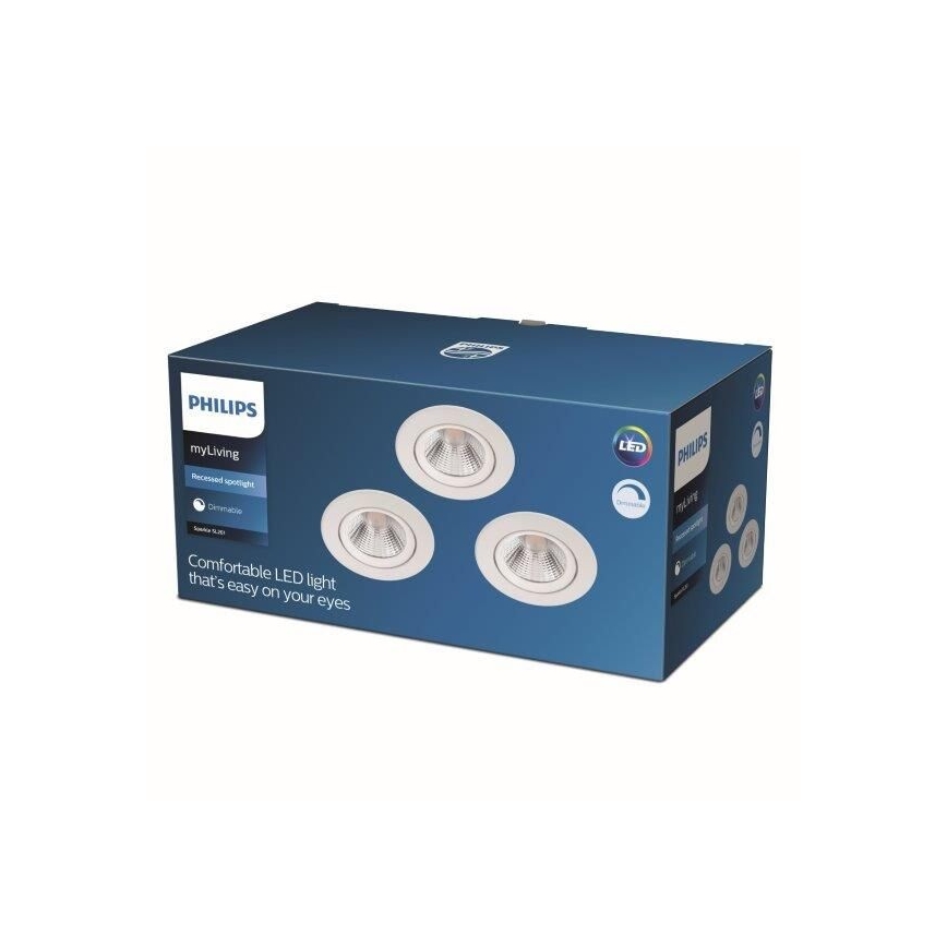 Philips - KOMPLEKTS 3x LED Aptumšojams iegremdējams gaismeklis LED/5,5W/230V 2700K