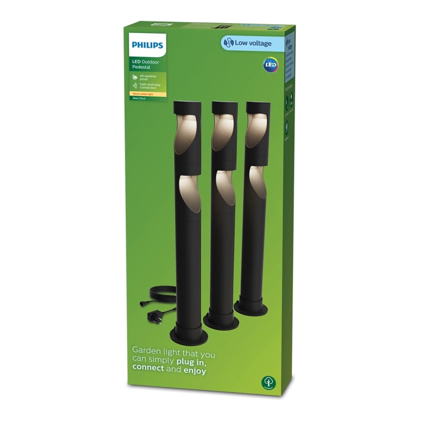 Philips - KOMPLEKTS 3x LED Āra lampa GARDENLINK DESI LED/1,5W/230V 2700K IP44