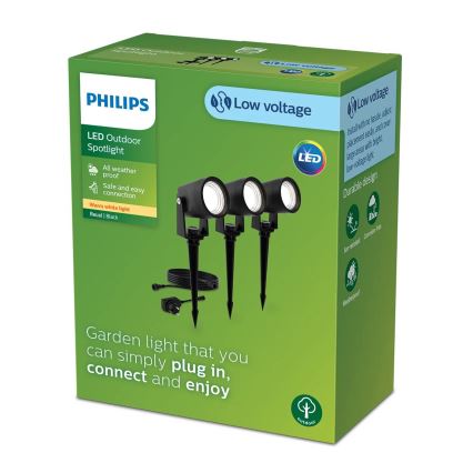 Philips - KOMPLEKTS 3x LED Āra lampa GARDENLINK REUEL LED/1,5W/230V 2700K IP44