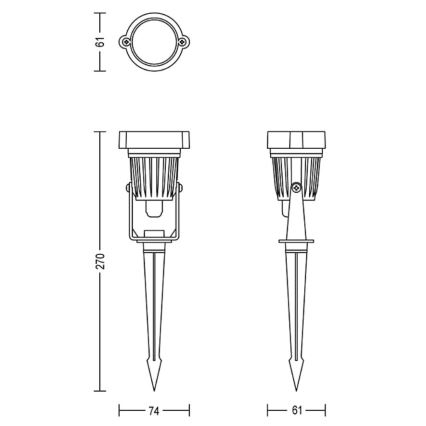 Philips - KOMPLEKTS 3x LED Āra starmetis CASPER LED/1,5W/24/230V IP44