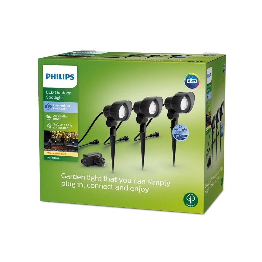 Philips -KOMPLEKTS 3x LED Āra starmetis LED/6W/230V 2700K IP44