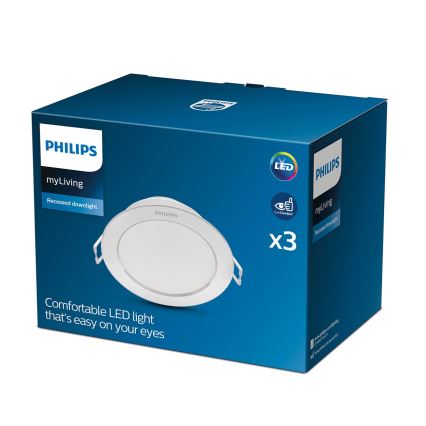 Philips - KOMPLEKTS 3x LED Iegremdējama lampa 1xLED/3,5W/230V 2700K