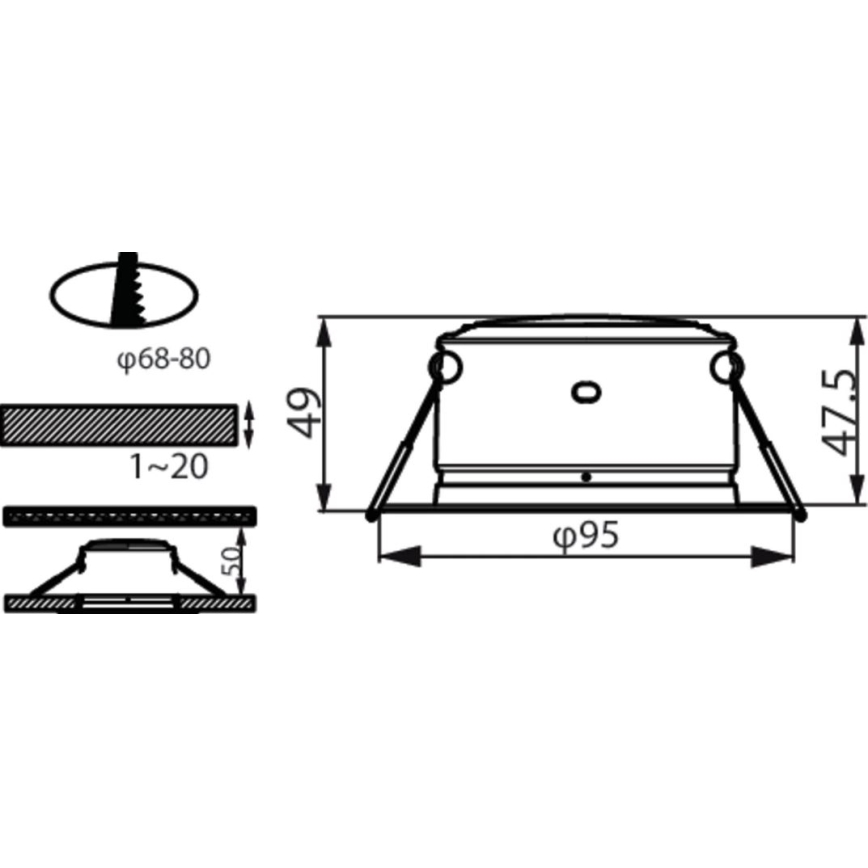 Philips - KOMPLEKTS 3x LED Iegremdējama lampa LED/3,5W/230V 3000K