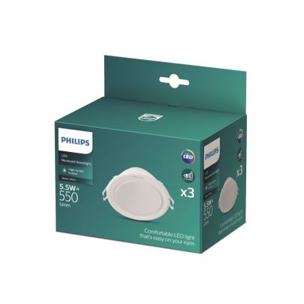 Philips - KOMPLEKTS 3x LED Iegremdējama lampa MESON LED/5,5W/230V 4000K