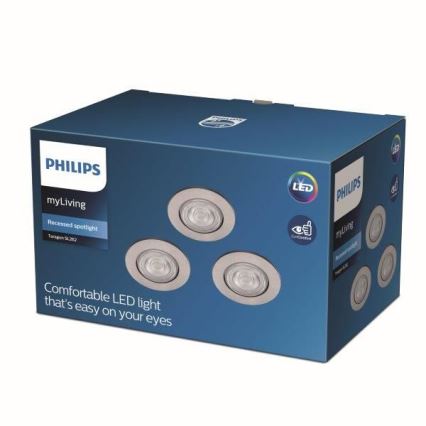 Philips - KOMPLEKTS 3x LED Piekarams gaismeklis LED/4.5W/230V 2,700K