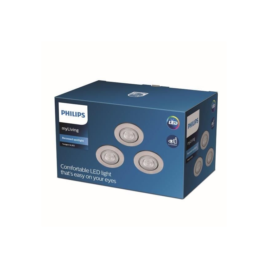 Philips - KOMPLEKTS 3x LED Piekarams gaismeklis LED/4.5W/230V 2,700K