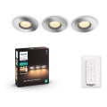 Philips - KOMPLEKTS 3x LED Regulējama vannas istabas gaismeklis Hue ADORE 1xGU10/5W/230V IP44 + tālvadības pults