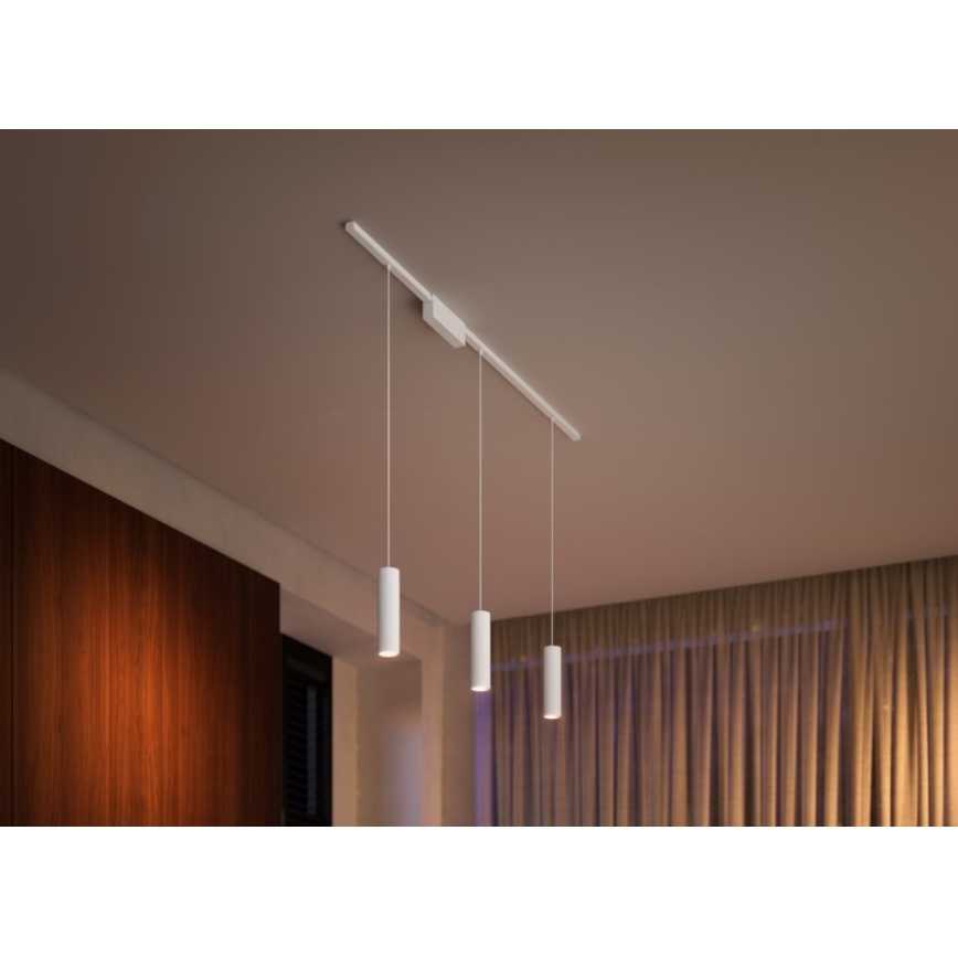 Philips - KOMPLEKTS 3x LED RGB Aptumšojama lustra ar auklu sliežu sistēmai Hue PERIFO LED RGB/15,6W/230V 2000-6500K