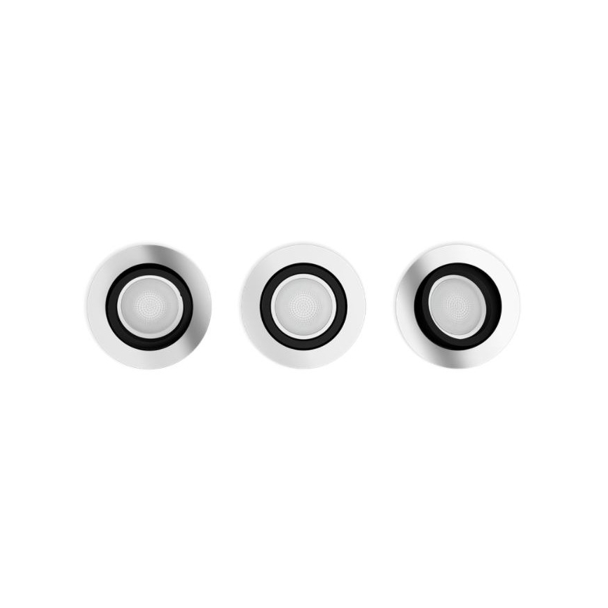 Philips - KOMPLEKTS 3x LED RGB Aptumšojams iegremdēts gaismeklis Hue CENTURA 1xGU10/5,7W/230V 2000-6500K