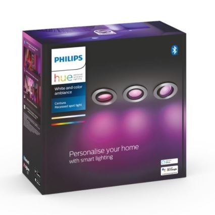 Philips - KOMPLEKTS 3x LED RGB Aptumšojams iegremdēts gaismeklis Hue CENTURA 1xGU10/5,7W/230V 2000-6500K