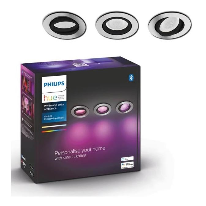 Philips - KOMPLEKTS 3x LED RGB Aptumšojams iegremdēts gaismeklis Hue CENTURA 1xGU10/5,7W/230V 2000-6500K