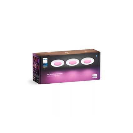 Philips - KOMPLEKTS 3x LED RGBW Aptumšojama vannas istabas piekaramo griestu lampa Hue SLIM LED/8,3W/230V IP44 2000-6500K