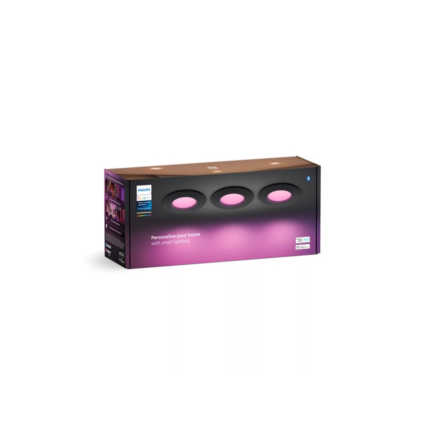 Philips - KOMPLEKTS 3x LED RGBW Aptumšojama vannas istabas piekaramo griestu lampa Hue SLIM LED/8,3W/230V IP44 2000-6500K