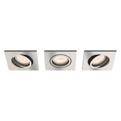 Philips - Komplekts 3x LED RGBW dimējami iebūvējamie griestu gaismekļi DONEGAL 3xGU10/4,8W/230V + tālvadība