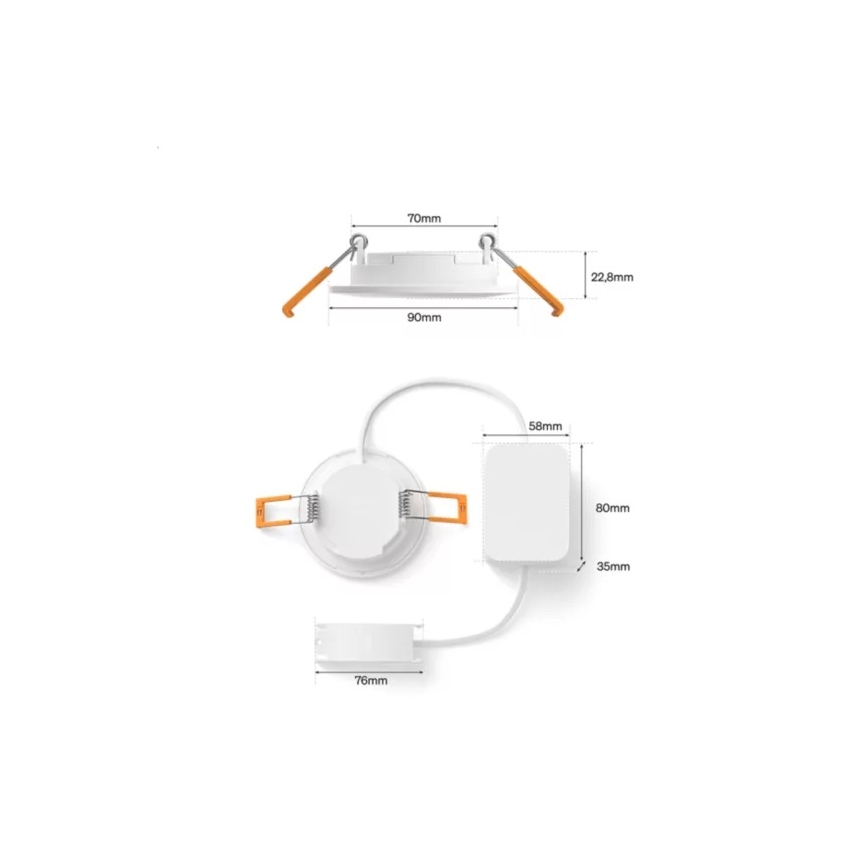 Philips - KOMPLEKTS 3x LED RGBW ar regulējamu spilgtumu vannas istabas iebūvējamais griestu gaismeklis Hue SLIM LED/8,3W/230V 1000-20000K balts P44