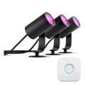 Philips - Komplekts 3x RGB LED dimējami punktveida gaismekļi Hue LILY LED/8W/230V 2200-6500K IP65 + Hue bridge
