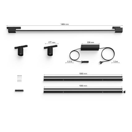 Philips - KOMPLEKTS 3xLED RGB Aptumšojams sienas starmetis sliežu sistēmai Hue PERIFO LED/39,9W/230V 2000-6500K