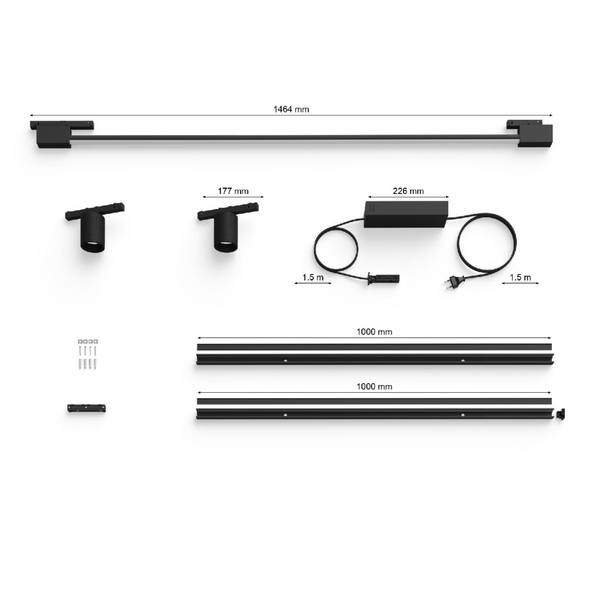 Philips - KOMPLEKTS 3xLED RGB Aptumšojams sienas starmetis sliežu sistēmai Hue PERIFO LED/39,9W/230V 2000-6500K