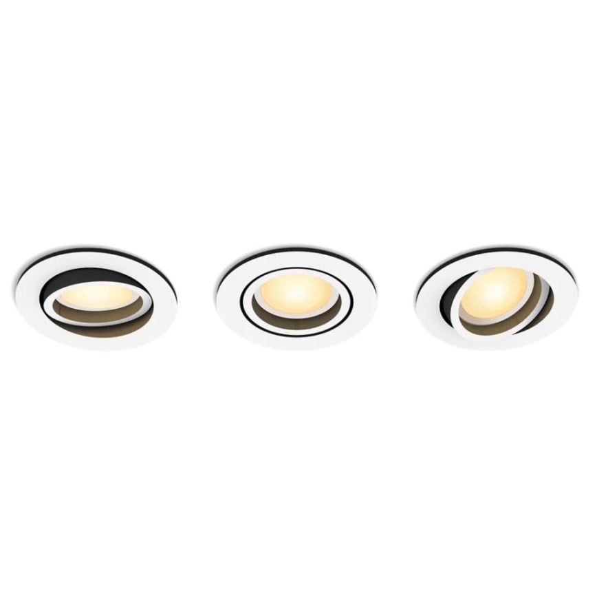 Philips - KOMPLEKTS 3x LED Aptumšojama iegremdējama lampa Hue MILLISKIN 1xGU10/4,2W/230 2200-6500K