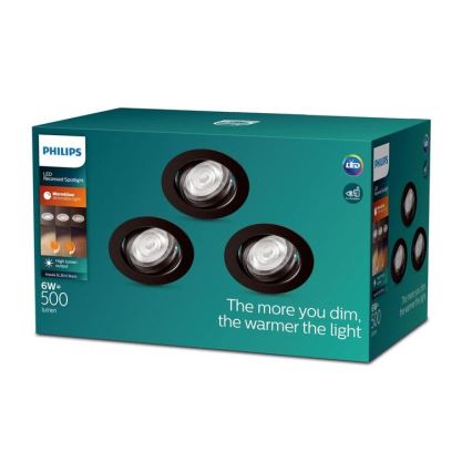 Philips - KOMPLEKTS 3xLED Aptumšojama piekaramo griestu lampa IMPALA Warm Glow LED/6W/230V 2200-2700K