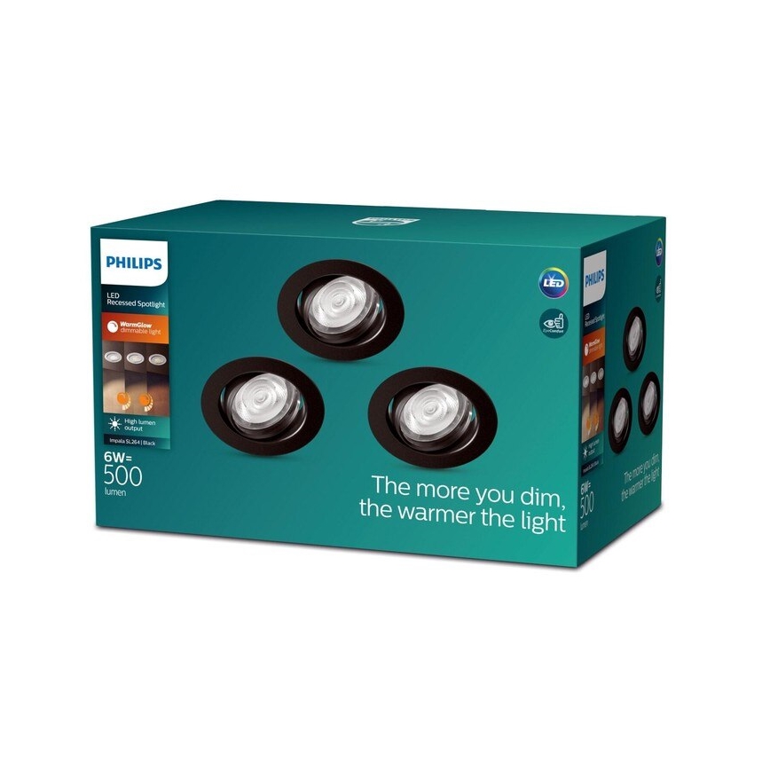 Philips - KOMPLEKTS 3xLED Aptumšojama piekaramo griestu lampa IMPALA Warm Glow LED/6W/230V 2200-2700K