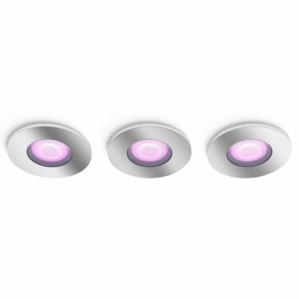 Philips - KOMPLEKTS 3xLED RGB Aptumšojama vannas istabas lampa Hue XAMENTO 1xGU10/5,7W/230V IP44 2000-6500K