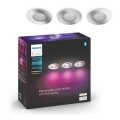 Philips - KOMPLEKTS 3xLED RGB Aptumšojama vannas istabas lampa Hue XAMENTO 1xGU10/5,7W/230V IP44 2000-6500K