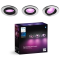 Philips - KOMPLEKTS 3xLED RGBW Aptumšojama piekaramo griestu lampa Hue CENTURA 1xGU10/4,2W/230V 2000-6500K