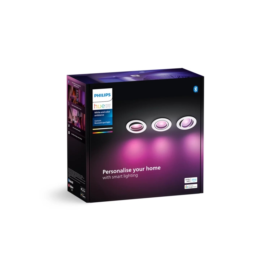 Philips - KOMPLEKTS 3xLED RGBW Aptumšojama piekaramo griestu lampa Hue CENTURA 1xGU10/4,2W/230V 2000-6500K