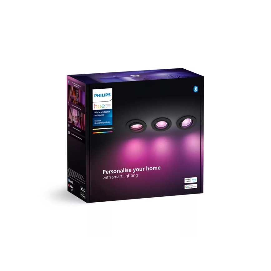 Philips - KOMPLEKTS 3xLED RGBW Aptumšojama piekaramo griestu lampa Hue CENTURA 1xGU10/4,2W/230V 2000-6500K