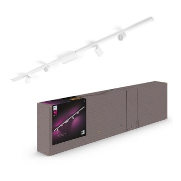 Philips  - KOMPLEKTS 4xLED RGB Aptumšojams starmetis sliežu sistēmai Hue PERIFO LED RGB/20,8W/230V 2000-6500K