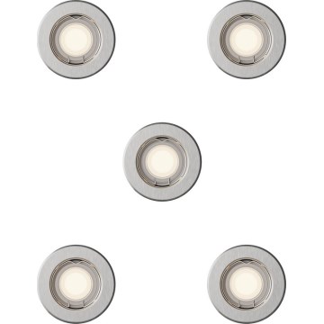 Philips – komplekts 5x iebūvējamie gaismekļi PERIDOT 1xGU10/7W/230V, sudraba