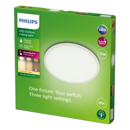 Philips - LED Aptumšojama āra lampa SCENE SWITCH LED/15W/230V IP54 balta