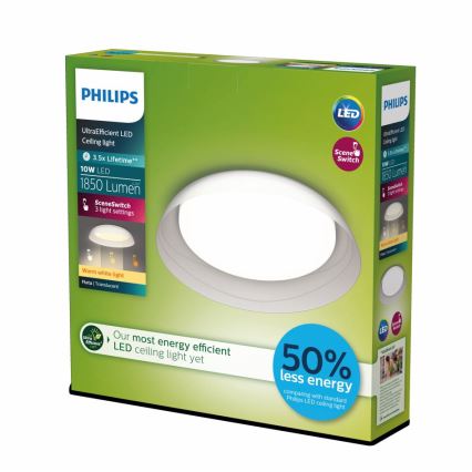 Philips - LED Aptumšojama griestu lampa FLETA SCENE SWITCH LED/10W/230V 2700K caurspīdīga