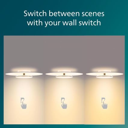 Philips- LED Aptumšojama griestu lampa SCENE SWITCH LED/30W/230V 2700K sudraba