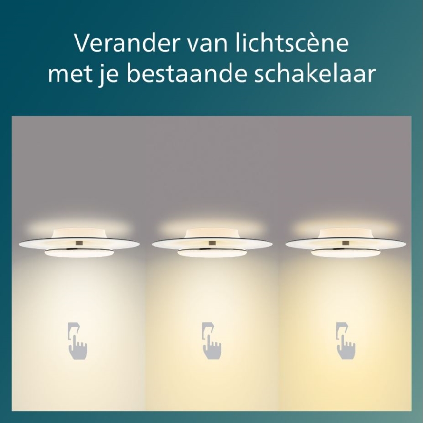 Philips- LED Aptumšojama griestu lampa SCENE SWITCH LED/40W/230V 2700K melna