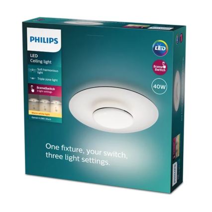 Philips- LED Aptumšojama griestu lampa SCENE SWITCH LED/40W/230V 2700K melna