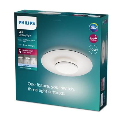 Philips- LED Aptumšojama griestu lampa SCENE SWITCH LED/40W/230V 4000K melna