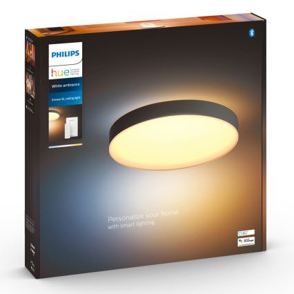 Philips - LED griestu lampa Hue ar regulējamu spilgtumu LED/48W/230V 2200-6500K pr. 551 mm melna + tālvadības pults