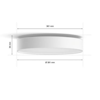 Philips - LED Aptumšojama griestu lampa Hue ENRAVE LED/19,2W/230V 2200-6500K d. 381 mm balta + tālvadības pults